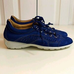 Robert Zur Blue Suede Laser Cut Sz 7 AA Sneaker